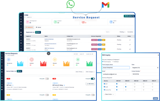 CA service request tracking
